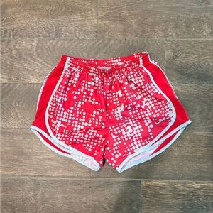 Nike Red and Gray Women's Athletic Shorts